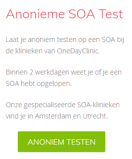 Chlamydia soa-test: anoniem in Amsterdam en Utrecht | OneDayClinic